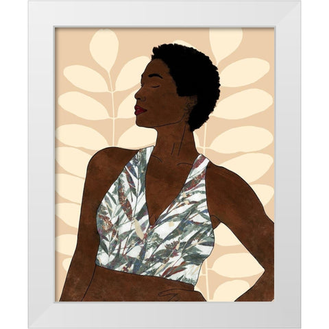 Ethnic Beauty I White Modern Wood Framed Art Print by Saunders, Alonzo