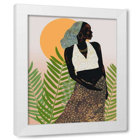 Her Grace White Modern Wood Framed Art Print by Saunders, Alonzo