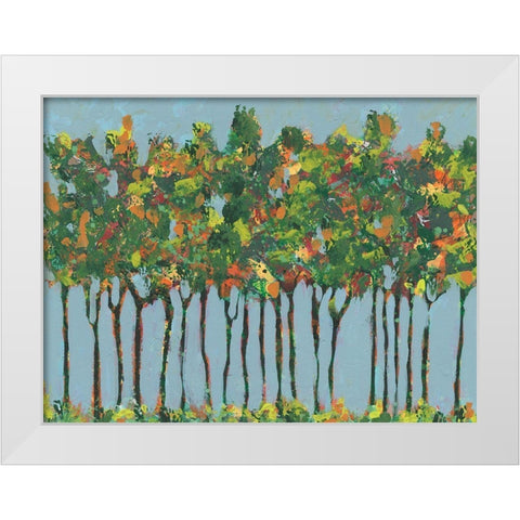 Sunset Trees I White Modern Wood Framed Art Print by Moore, Regina