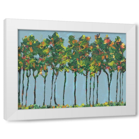 Sunset Trees II White Modern Wood Framed Art Print by Moore, Regina