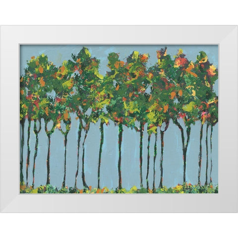 Sunset Trees II White Modern Wood Framed Art Print by Moore, Regina