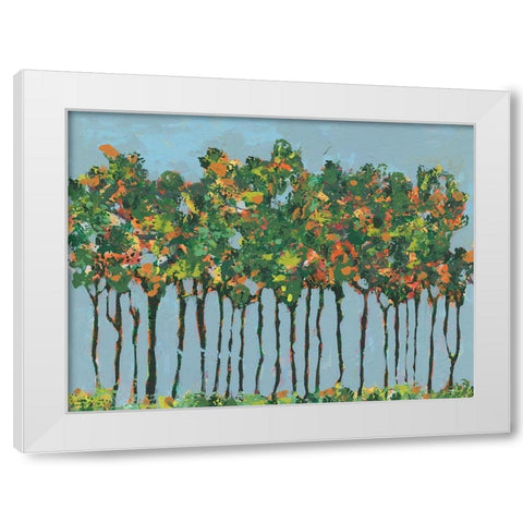 Sunset Trees III White Modern Wood Framed Art Print by Moore, Regina