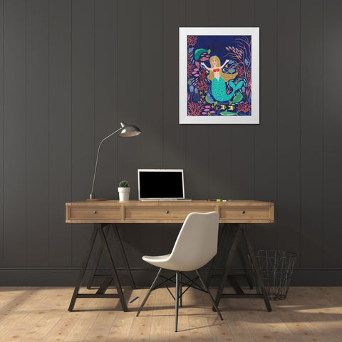 Water Queen II White Modern Wood Framed Art Print by Moore, Regina