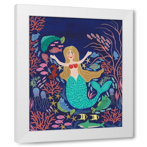 Water Queen II White Modern Wood Framed Art Print by Moore, Regina