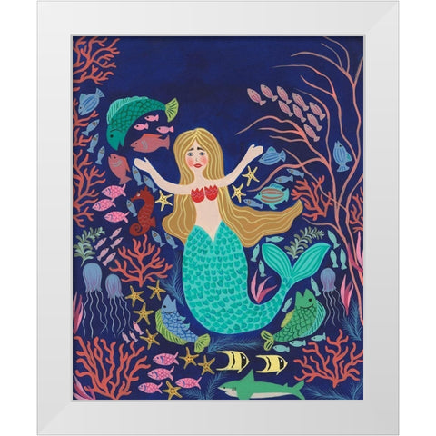 Water Queen II White Modern Wood Framed Art Print by Moore, Regina