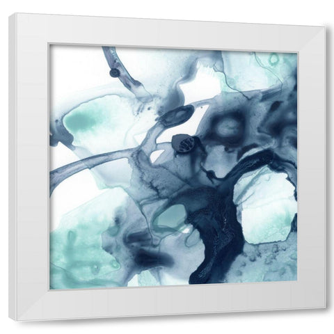 Blue Cavern IV White Modern Wood Framed Art Print by Vess, June Erica