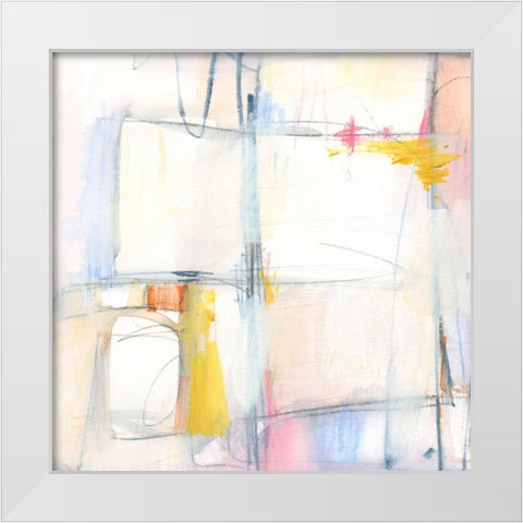 Pastel Meld I White Modern Wood Framed Art Print by Barnes, Victoria