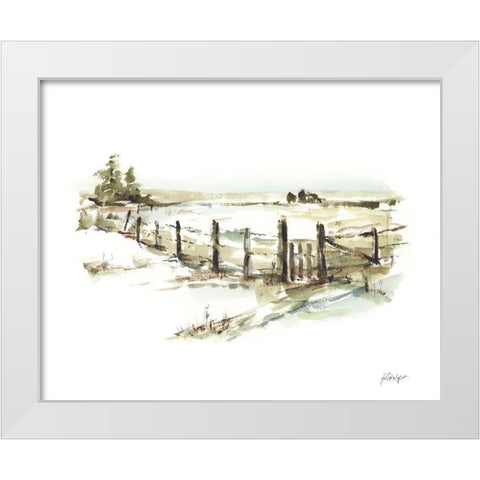 Farm Fence I White Modern Wood Framed Art Print by Harper, Ethan