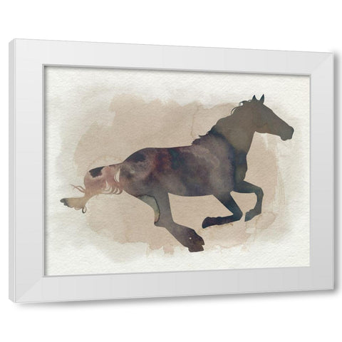 Galloping I White Modern Wood Framed Art Print by Popp, Grace