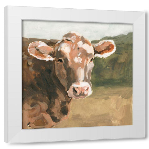 On the Pasture I White Modern Wood Framed Art Print by Barnes, Victoria