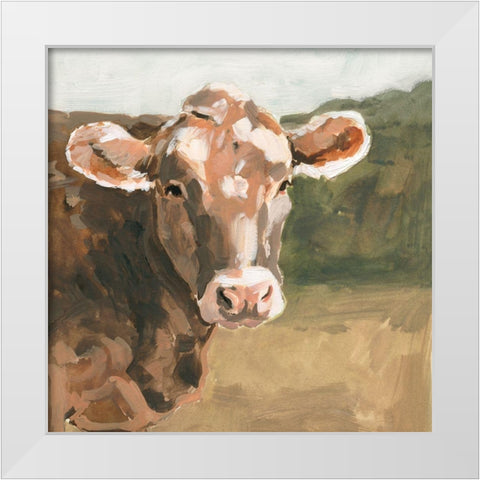 On the Pasture I White Modern Wood Framed Art Print by Barnes, Victoria