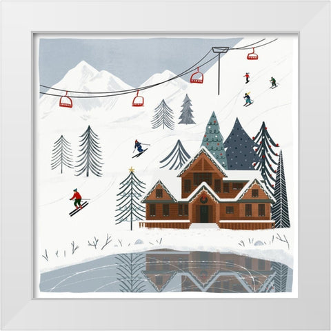 Ski Slope I White Modern Wood Framed Art Print by Barnes, Victoria