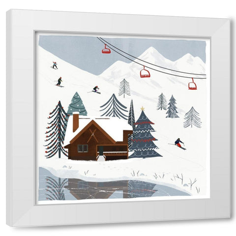 Ski Slope II White Modern Wood Framed Art Print by Barnes, Victoria