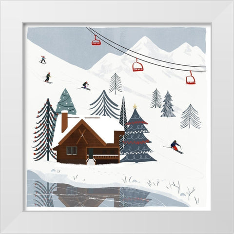 Ski Slope II White Modern Wood Framed Art Print by Barnes, Victoria