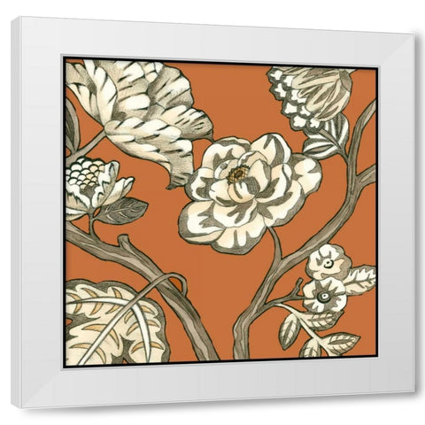 Butterscotch Chintz II White Modern Wood Framed Art Print by Zarris, Chariklia