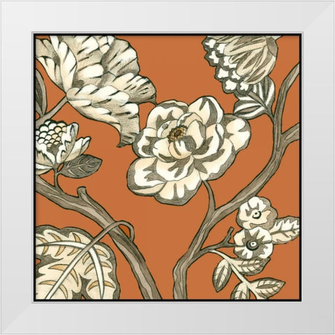 Butterscotch Chintz II White Modern Wood Framed Art Print by Zarris, Chariklia