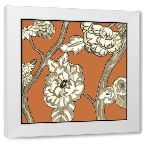 Butterscotch Chintz III White Modern Wood Framed Art Print by Zarris, Chariklia