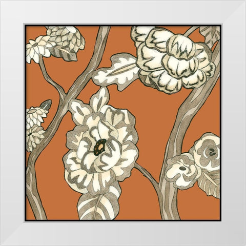 Butterscotch Chintz III White Modern Wood Framed Art Print by Zarris, Chariklia