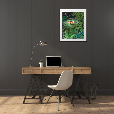 Lost in the Garden I White Modern Wood Framed Art Print by Wang, Melissa