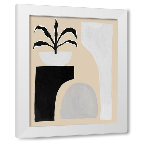 Custom Pale Abstraction I White Modern Wood Framed Art Print by Wang, Melissa