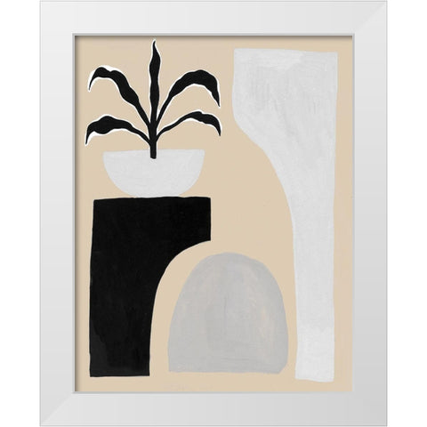 Custom Pale Abstraction I White Modern Wood Framed Art Print by Wang, Melissa