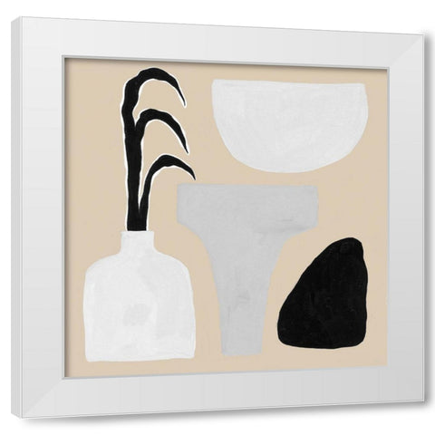 Custom Pale Abstraction III White Modern Wood Framed Art Print by Wang, Melissa