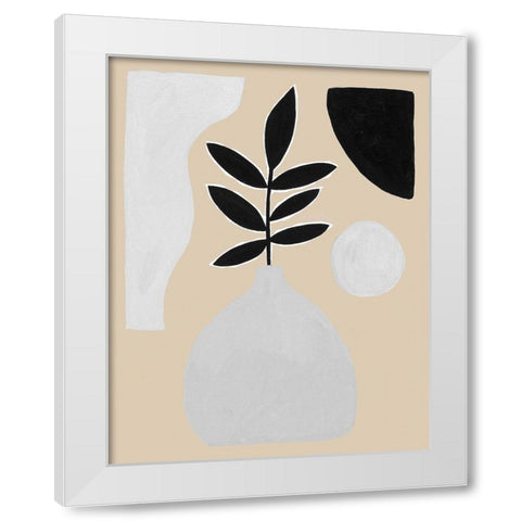 Custom Pale Abstraction IV White Modern Wood Framed Art Print by Wang, Melissa