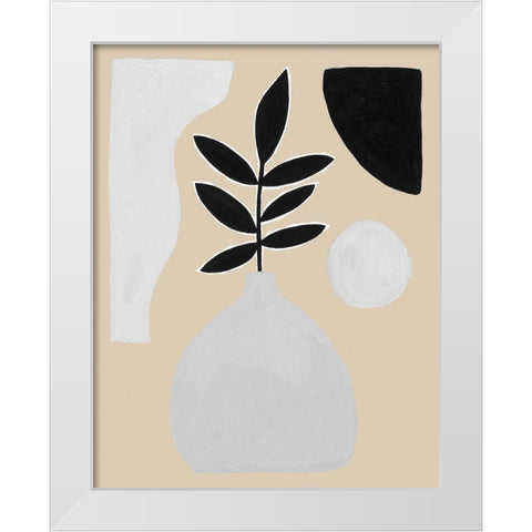 Custom Pale Abstraction IV White Modern Wood Framed Art Print by Wang, Melissa