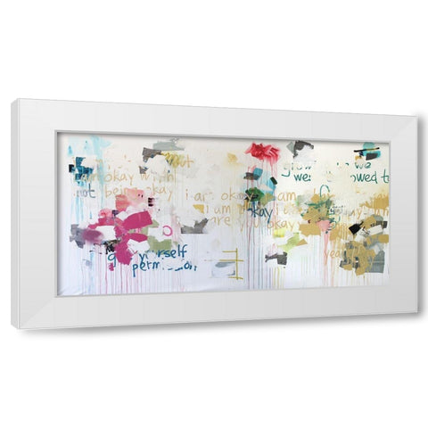 Im Okay V White Modern Wood Framed Art Print by Youngstrom, Kent