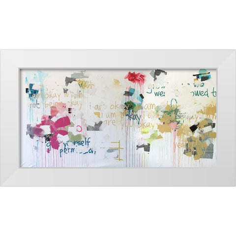 Im Okay V White Modern Wood Framed Art Print by Youngstrom, Kent