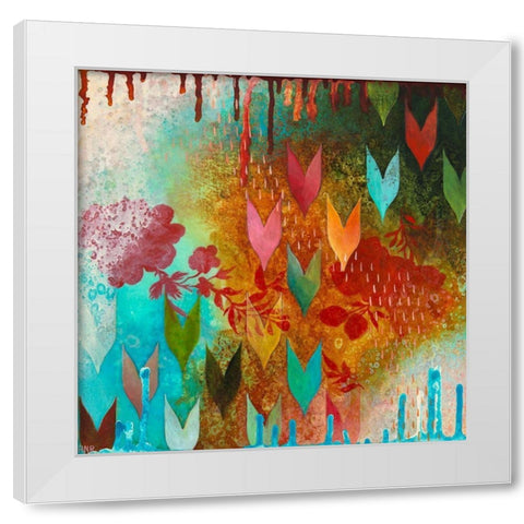 Cheerful I White Modern Wood Framed Art Print by Robinson, Heather