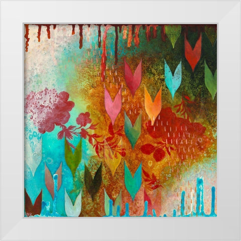 Cheerful I White Modern Wood Framed Art Print by Robinson, Heather