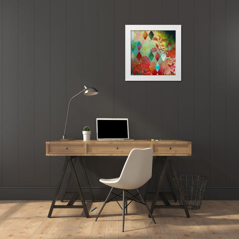 Cheerful II White Modern Wood Framed Art Print by Robinson, Heather
