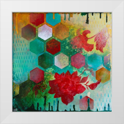 Cheerful III White Modern Wood Framed Art Print by Robinson, Heather