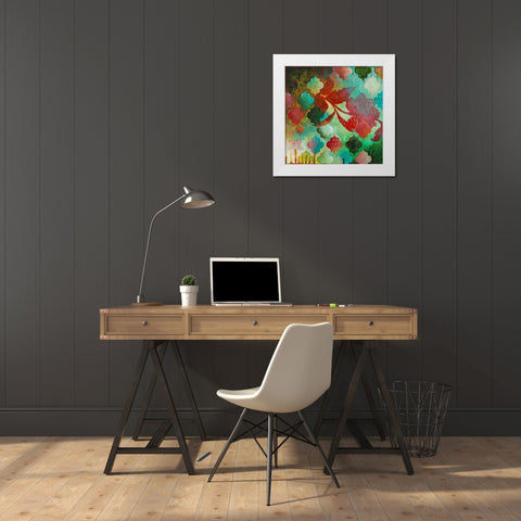 Cheerful IV White Modern Wood Framed Art Print by Robinson, Heather