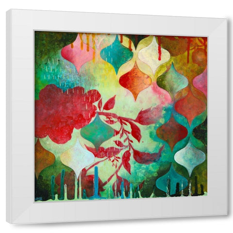 Cheerful V White Modern Wood Framed Art Print by Robinson, Heather