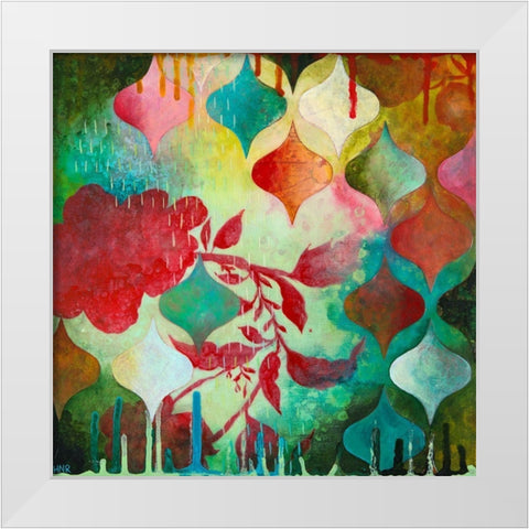 Cheerful V White Modern Wood Framed Art Print by Robinson, Heather