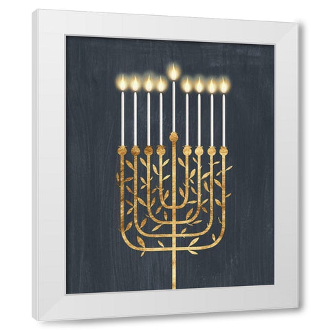 Golden Hanukkah I White Modern Wood Framed Art Print by Popp, Grace