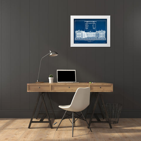 Custom Cambridge in Perspective on Blue White Modern Wood Framed Art Print by Gibbs, James