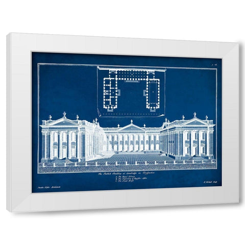 Custom Cambridge in Perspective on Blue White Modern Wood Framed Art Print by Gibbs, James