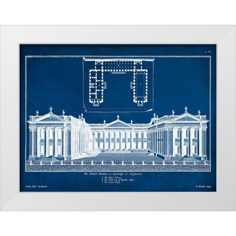 Custom Cambridge in Perspective on Blue White Modern Wood Framed Art Print by Gibbs, James