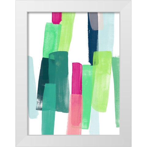 Paper Chase IV White Modern Wood Framed Art Print by Vess, June Erica