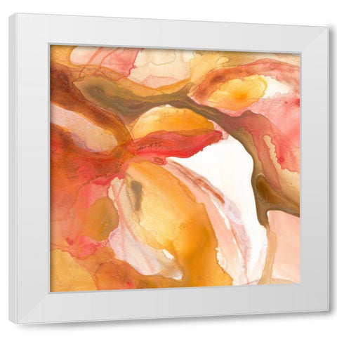 Sunset Marble III White Modern Wood Framed Art Print by Vess, June Erica