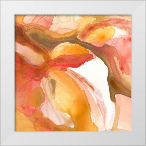 Sunset Marble III White Modern Wood Framed Art Print by Vess, June Erica