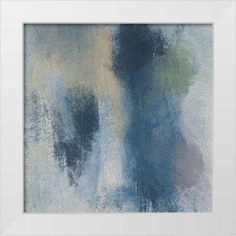 Azure Blend I White Modern Wood Framed Art Print by Moore, Regina