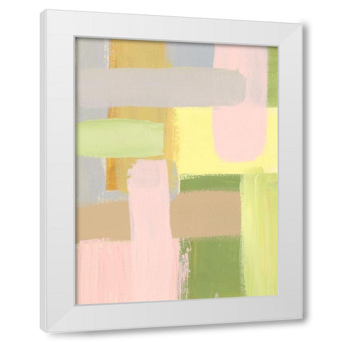 Subdued Blocks II White Modern Wood Framed Art Print by Moore, Regina