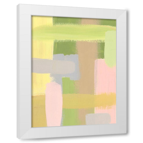 Subdued Blocks III White Modern Wood Framed Art Print by Moore, Regina