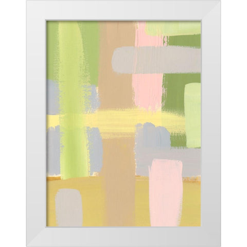 Subdued Blocks IV White Modern Wood Framed Art Print by Moore, Regina