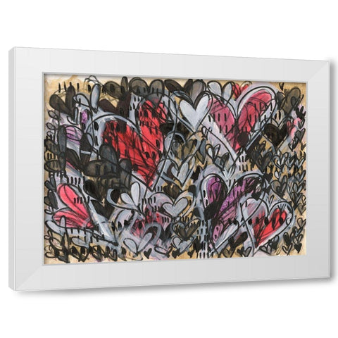 Watermelon Heart White Modern Wood Framed Art Print by Arbel, Lori