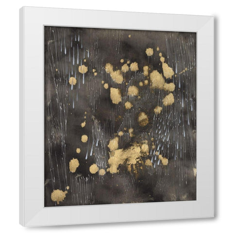 Cosmic Downpour White Modern Wood Framed Art Print by Arbel, Lori